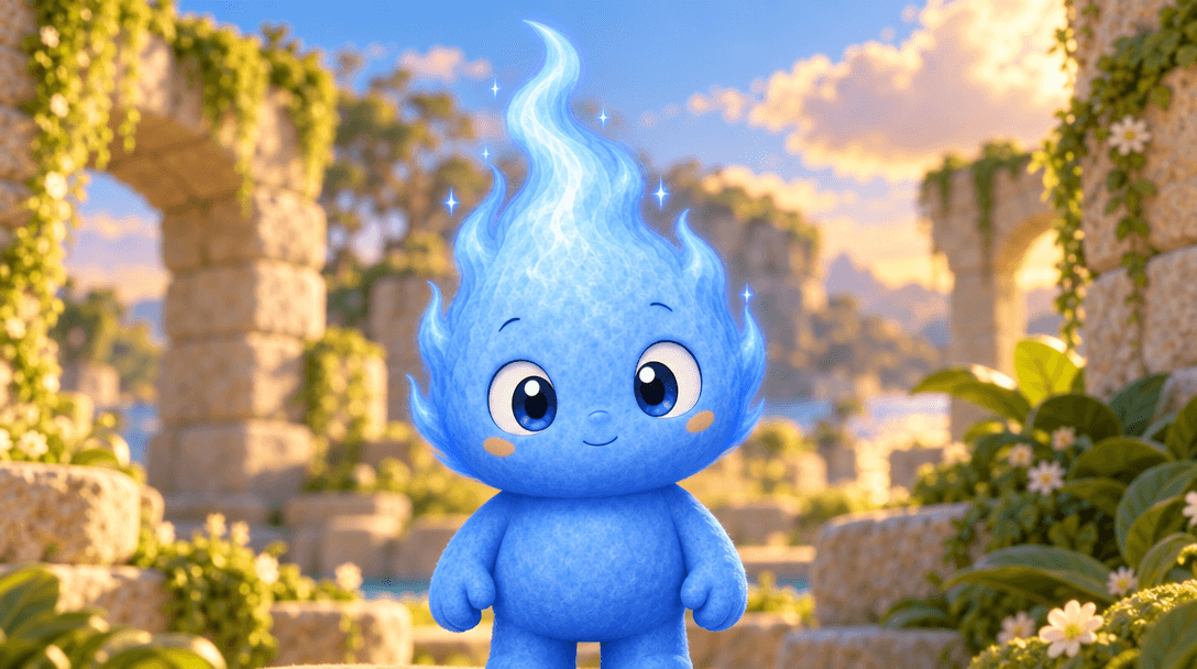 Portrait of Blue in the ruins